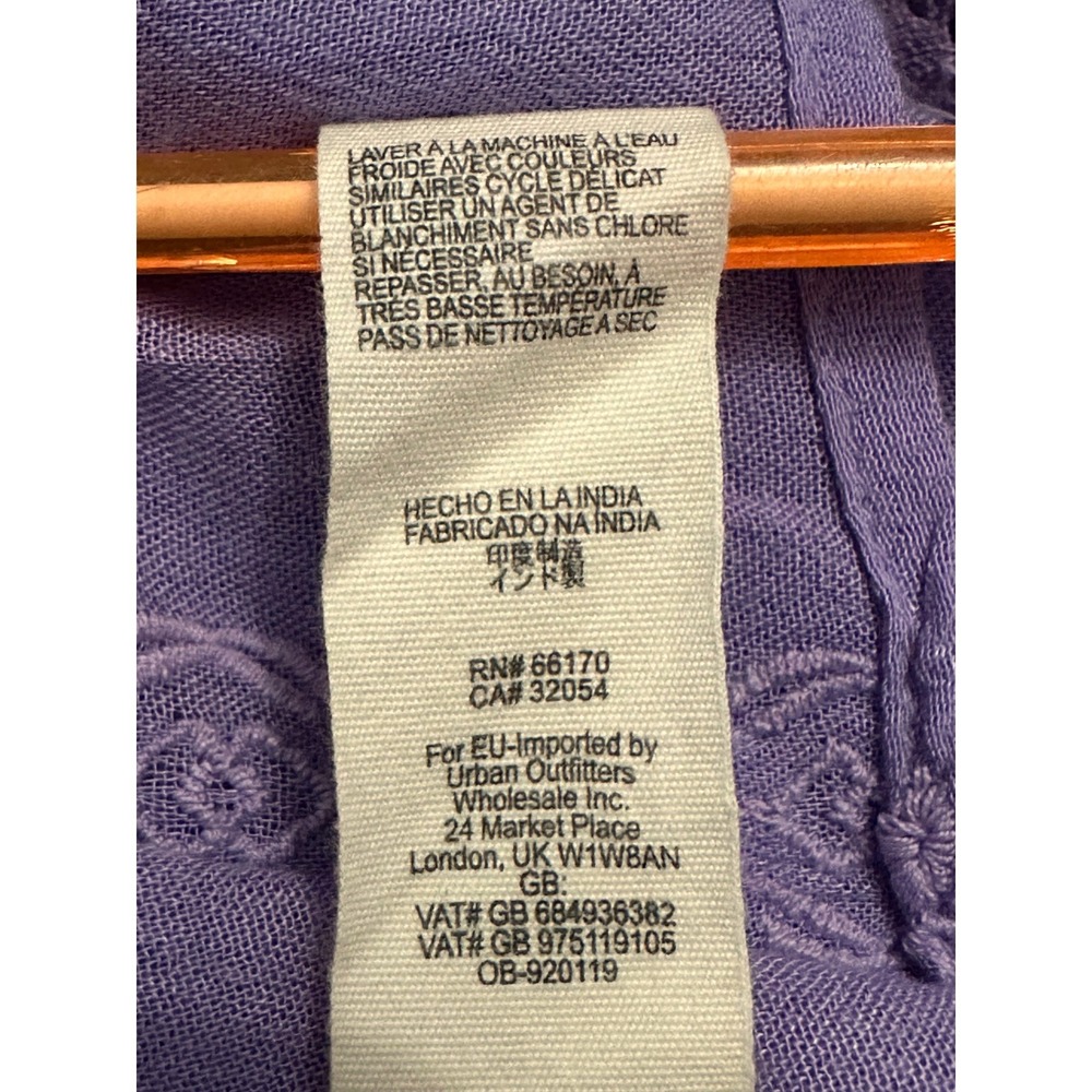 Free People Lavender Purple Embroidered Eyelet Lace Tunic Top Boho Size Small - Picture 10 of 10